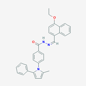 molecular formula C31H27N3O2 B302556 N'-[(4-ethoxy-1-naphthyl)methylene]-4-(2-methyl-5-phenyl-1H-pyrrol-1-yl)benzohydrazide 