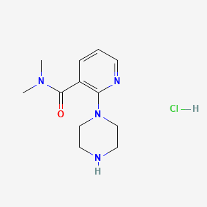 molecular formula C12H19ClN4O B3025591 N,N-Dimethyl-2-(piperazin-1-yl)nicotinamide hydrochloride CAS No. 902836-08-2