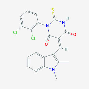 molecular formula C21H15Cl2N3O2S B302561 (5Z)-1-(2,3-dichlorophenyl)-5-[(1,2-dimethyl-1H-indol-3-yl)methylidene]-2-thioxodihydropyrimidine-4,6(1H,5H)-dione 