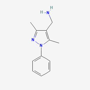 molecular formula C12H15N3 B3025627 (3,5-二甲基-1-苯基-1H-吡唑-4-基)甲胺 CAS No. 400877-11-4
