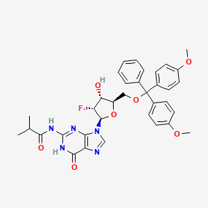 molecular formula C35H36FN5O7 B3025639 N-(9-((2R,3R,4R,5R)-5-((双(4-甲氧苯基)(苯基)甲氧基)甲基)-3-氟-4-羟基四氢呋喃-2-基)-6-氧代-6,9-二氢-1H-嘌呤-2-基)异丁酰胺 CAS No. 144089-96-3