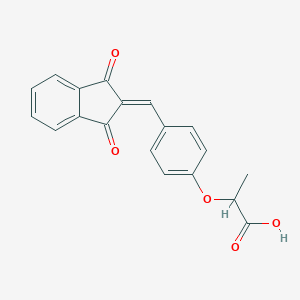 molecular formula C19H14O5 B302566 2-{4-[(1,3-dioxo-1,3-dihydro-2H-inden-2-ylidene)methyl]phenoxy}propanoic acid 