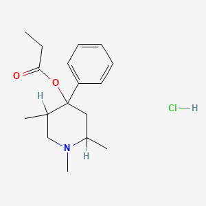 molecular formula C17H26ClNO2 B3025667 4-Piperidinol, 1,2,5-trimethyl-4-phenyl-, propanoate (ester), hydrochloride CAS No. 125-80-4