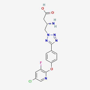 molecular formula C16H14ClFN6O3 B3025677 betaS-amino-5-[4-[(5-chloro-3-fluoro-2-pyridinyl)oxy]phenyl]-2H-tetrazole-2-butanoic acid CAS No. 1799681-85-8