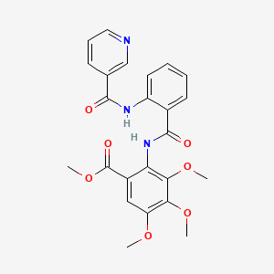 molecular formula C24H23N3O7 B3025734 2-[[2-[(3-Pyridinylcarbonyl)amino]benzoyl]amino]-3,4,5-trimethoxybenzoic acid methyl ester CAS No. 81469-77-4
