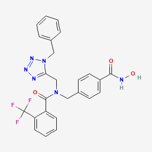 molecular formula C25H21F3N6O3 B3025737 N-[(1-苄基-1H-四唑-5-基)甲基]-N-{[4-(羟基甲酰氨基)苯基]甲基}-2-(三氟甲基)苯甲酰胺 CAS No. 2484895-50-1