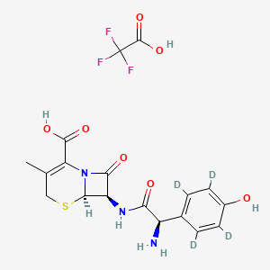 molecular formula C18H18F3N3O7S B3025756 (6R,7R)-7-[[(2R)-2-amino-2-(4-hydroxyphenyl-2,3,5,6-d4)acetyl]amino]-3-methyl-8-oxo-5-thia-1-azabicyclo[4.2.0]oct-2-ene-2-carboxylic acid CAS No. 1426215-61-3