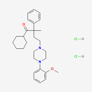 molecular formula C28H40Cl2N2O2 B3025758 1-Cyclohexyl-4-[4-(2-methoxy-phenyl)-piperazin-1-YL]-2-phenyl-butan-1-one dihydrochloride CAS No. 228418-81-3