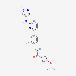 molecular formula C23H29N7O2 B3025773 1-氮杂环丁烷甲酰胺，3-(1-甲基乙氧基)-N-[[2-甲基-4-[2-[(1-甲基-1H-吡唑-4-基)氨基]-4-嘧啶基]苯基]甲基]- CAS No. 1798787-27-5