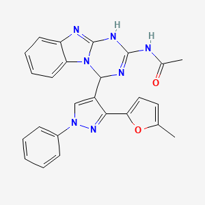 N-(4-(3-(5-methylfuran-2-yl)-1-phenyl-1h-pyrazol-4-yl)-3,4-dihydrobenzo[4,5]imidazo[1,2-a][1,3,5]triazin-2-yl)acetamide