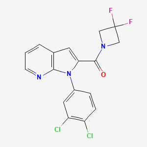 molecular formula C17H11Cl2F2N3O B3025776 [1-(3,4-二氯苯基)-1H-吡咯并[2,3-b]吡啶-2-基](3,3-二氟-1-氮杂环丁基)-甲酮 CAS No. 2410550-31-9