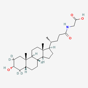 molecular formula C26H43NO4 B3025782 N-[(3α,5β)-3-羟基-24-氧代胆烷-24-基-2,2,4,4-d4]-甘氨酸 CAS No. 2044276-16-4