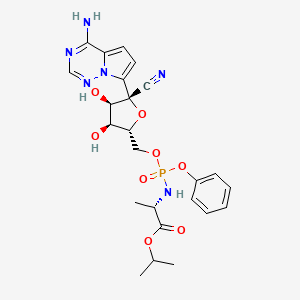 N-[(S)-hydroxyphenoxyphosphinyl]-L-alanine,1-methylethyl ester, 6-ester with 2-C-(4-aminopyrrolo[2,1-f][1,2,4]triazin-7-yl)-2,5-anhydro-D-altrononitrile