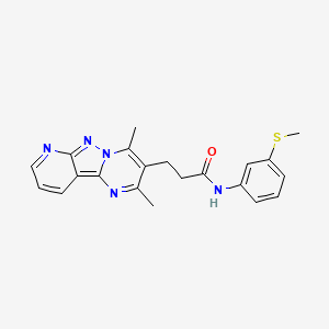 molecular formula C21H21N5OS B3025804 3-(2,4-Dimethylpyrido[2',3':3,4]pyrazolo[1,5-a]pyrimidin-3-yl)-N-(3-(methylthio)phenyl)propanamide CAS No. 902614-04-4