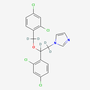 molecular formula C18H14Cl4N2O B3025806 1-[2-(2,4-dichlorophenyl)-2-[(2,4-dichlorophenyl)methoxy-d2]ethyl-d3]-1H-imidazole CAS No. 1216653-50-7