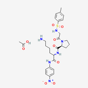 molecular formula C28H38N6O9S B3025815 N-p-Tosyl-Gly-Pro-Lys p-nitroanilide acetate salt CAS No. 88793-79-7
