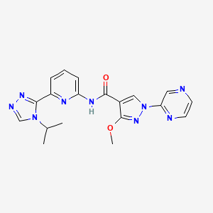 molecular formula C19H19N9O2 B3025845 N-(6-(4-异丙基-4H-1,2,4-三唑-3-基)吡啶-2-基)-3-甲氧基-1-(吡嗪-2-基)-1H-吡唑-4-甲酰胺 CAS No. 2411382-24-4