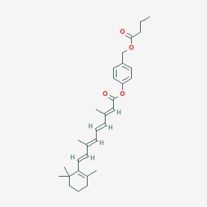 molecular formula C31H40O4 B3025848 [4-(butanoyloxymethyl)phenyl] (2E,4E,6E,8E)-3,7-dimethyl-9-(2,6,6-trimethylcyclohexen-1-yl)nona-2,4,6,8-tetraenoate CAS No. 1037543-26-2