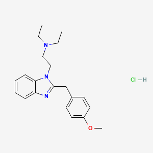 molecular formula C21H28ClN3O B3025861 N,N-diethyl-2-[(4-methoxyphenyl)methyl]-1H-benzimidazole-1-ethanamine, monohydrochloride CAS No. 1071546-40-1
