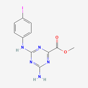 molecular formula C11H10IN5O2 B3025874 Methyl 4-amino-6-((4-iodophenyl)amino)-1,3,5-triazine-2-carboxylate CAS No. 2400954-16-5