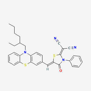 molecular formula C33H30N4OS2 B3025890 2-[5-[[10-(2-ethylhexyl)-10H-phenothiazin-3-yl]methylene]-4-oxo-3-phenyl-2-thiazolidinylidene]-propanedinitrile CAS No. 2376848-06-3
