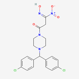 molecular formula C20H20Cl2N4O4 B3025893 3-[4-[Bis(4-chlorophenyl)methyl]-1-piperazinyl]-1-nitro-1,3-propanedione, 1-oxime CAS No. 2421118-05-8