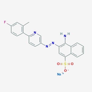 molecular formula C22H16FN4NaO3S B3025902 4-氨基-3-[2-[6-(4-氟-2-甲基苯基)-3-吡啶基]偶氮基]-1-萘磺酸，一钠盐 CAS No. 1357164-52-3