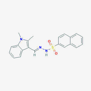 molecular formula C21H19N3O2S B302592 N'-[(1,2-dimethyl-1H-indol-3-yl)methylene]-2-naphthalenesulfonohydrazide 