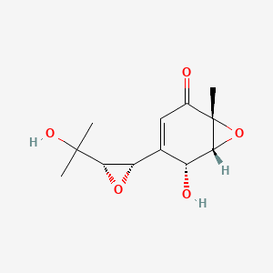 molecular formula C12H16O5 B3025939 (1R,5R,6R)-5-hydroxy-4-[(2R,3S)-3-(2-hydroxypropan-2-yl)oxiran-2-yl]-1-methyl-7-oxabicyclo[4.1.0]hept-3-en-2-one CAS No. 1110661-29-4