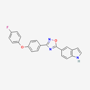 5-[3-[4-(4-fluorophenoxy)phenyl]-1,2,4-oxadiazol-5-yl]-1H-indole