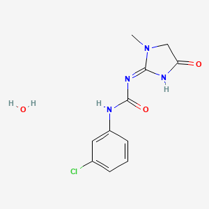 molecular formula C11H13ClN4O3 B3025952 3-(3-氯苯基)-1-(1-甲基-4-氧代-5H-咪唑-2-基)脲水合物 CAS No. 63540-28-3