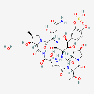 1-[(4R,5R)-4,5-dihydroxy-L-ornithine]-4-[(4S)-4-hydroxy-4-[4-hydroxy-3-(sulfooxy)phenyl]-L-threonine]-pneumocandin A0, hydrate