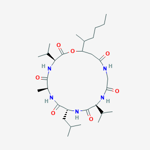 molecular formula C30H53N5O7 B3025962 cyclo(L-alanyl-L-valyl-3-hydroxy-4-methyloctanoylglycyl-L-valyl-D-leucyl) CAS No. 1290627-99-4