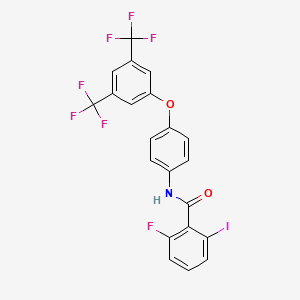 molecular formula C21H11F7INO2 B3025965 N-(4-(3,5-bis(trifluoromethyl)phenoxy)phenyl)-2-fluoro-6-iodobenzamide CAS No. 2471982-20-2