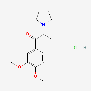 molecular formula C15H22ClNO3 B3025975 1-(3,4-二甲氧基苯基)-2-(1-吡咯烷基)-1-丙酮，一水合氯化物 CAS No. 28117-93-3