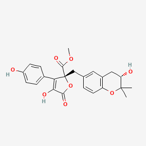 (2R)-2-[[(3S)-3,4-dihydro-3-hydroxy-2,2-dimethyl-2H-1-benzopyran-6-yl]methyl]-2,5-dihydro-4-hydroxy-3-(4-hydroxyphenyl)-5-oxo-2-Furancarboxylic acid, methyl ester