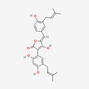 3-[2,4-dihydroxy-5-(3-methyl-2-buten-1-yl)phenyl]-4-hydroxy-5-[[4-hydroxy-3-(3-methyl-2-buten-1-yl)phenyl]methylene]-2(5H)-furanone