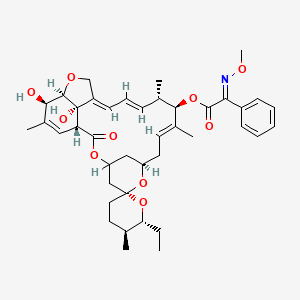 [(1R,5'S,6R,6'R,8R,10E,12R,13S,14E,16E,20R,21R,24S)-6'-Ethyl-21,24-dihydroxy-5',11,13,22-tetramethyl-2-oxospiro[3,7,19-trioxatetracyclo[15.6.1.14,8.020,24]pentacosa-10,14,16,22-tetraene-6,2'-oxane]-12-yl] (2E)-2-methoxyimino-2-phenylacetate