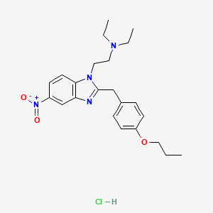 molecular formula C23H31ClN4O3 B3025995 N,N-diethyl-5-nitro-2-[(4-propoxyphenyl)methyl]-1H-benzimidazole-1-ethanamine, monohydrochloride CAS No. 119276-01-6