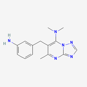 6-[(3-aminophenyl)methyl]-N,N,5-trimethyl-[1,2,4]triazolo[1,5-a]pyrimidin-7-amine