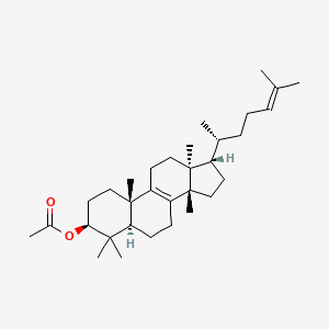 molecular formula C32H52O2 B3026008 [(3S,5R,10S,13S,14S,17S)-4,4,10,13,14-pentamethyl-17-[(2R)-6-methylhept-5-en-2-yl]-2,3,5,6,7,11,12,15,16,17-decahydro-1H-cyclopenta[a]phenanthren-3-yl] acetate CAS No. 13879-04-4