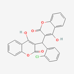 molecular formula C25H15ClO6 B3026036 COUMARIN, 3,3'-(o-CHLOROBENZYLIDENE)BIS(4-HYDROXY- CAS No. 4322-58-1