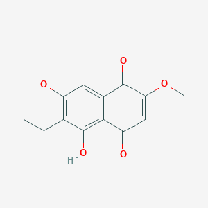 molecular formula C14H14O5 B3026037 6-乙基-5-羟基-2,7-二甲氧基萘-1,4-二酮 CAS No. 15254-86-1