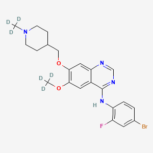 molecular formula C22H24BrFN4O2 B3026042 N-(4-bromo-2-fluorophenyl)-6-(methoxy-d3)-7-[[1-(methyl-d3)-4-piperidinyl]methoxy]-4-quinazolinamine CAS No. 1174683-49-8
