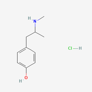 molecular formula C10H16ClNO B3026051 4-[2-(甲基氨基)丙基]-苯酚，一水合氯化物 CAS No. 877-86-1