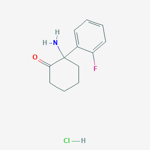 molecular formula C12H15ClFNO B3026070 2-Amino-2-(2-fluorophenyl)-cyclohexanone, monohydrochloride CAS No. 1956327-93-7
