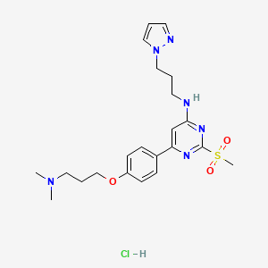 6-[4-[3-(dimethylamino)propoxy]phenyl]-2-(methylsulfonyl)-N-[3-(1H-pyrazol-1-yl)propyl]-4-pyrimidinamine, monohydrochloride