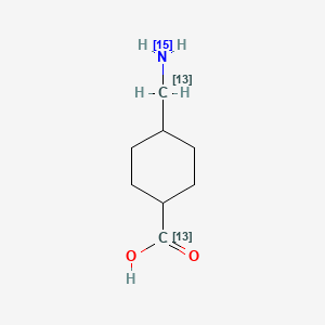 molecular formula C8H15NO2 B3026083 trans-4-(amino-15N-methyl-13C)-cyclohexanecarboxylic-13C acid CAS No. 1292837-95-6