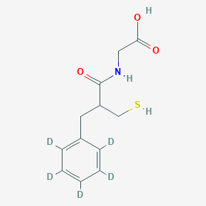 molecular formula C12H15NO3S B3026101 (3-巯基-2-((苯基-d5)甲基)丙酰基)甘氨酸 CAS No. 2183240-70-0
