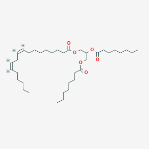 molecular formula C37H66O6 B3026105 9Z,12Z-octadecadienoic acid, 2,3-bis[(1-oxooctyl)oxy]propyl ester CAS No. 88286-44-6